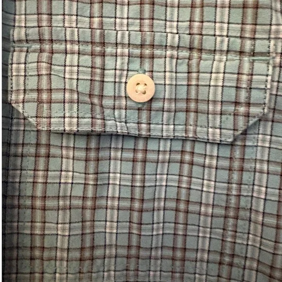 Janie and Jack Boys Teal Blue Plaid Button Down Shirt Long Sleeve 5T Cotton - Picture 3 of 5